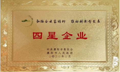 星空网官网_星空online（中国）
公司荣获地市两级“工业四星企业”荣誉称号